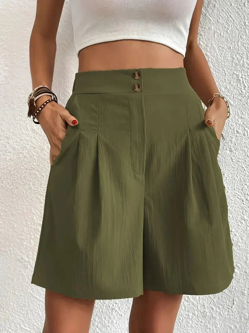 GR | Hochtaillierte Leinenshorts für Damen