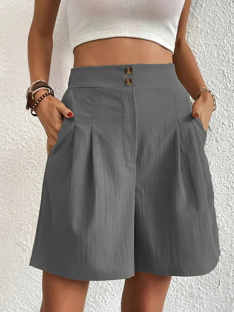GR | Hochtaillierte Leinenshorts für Damen