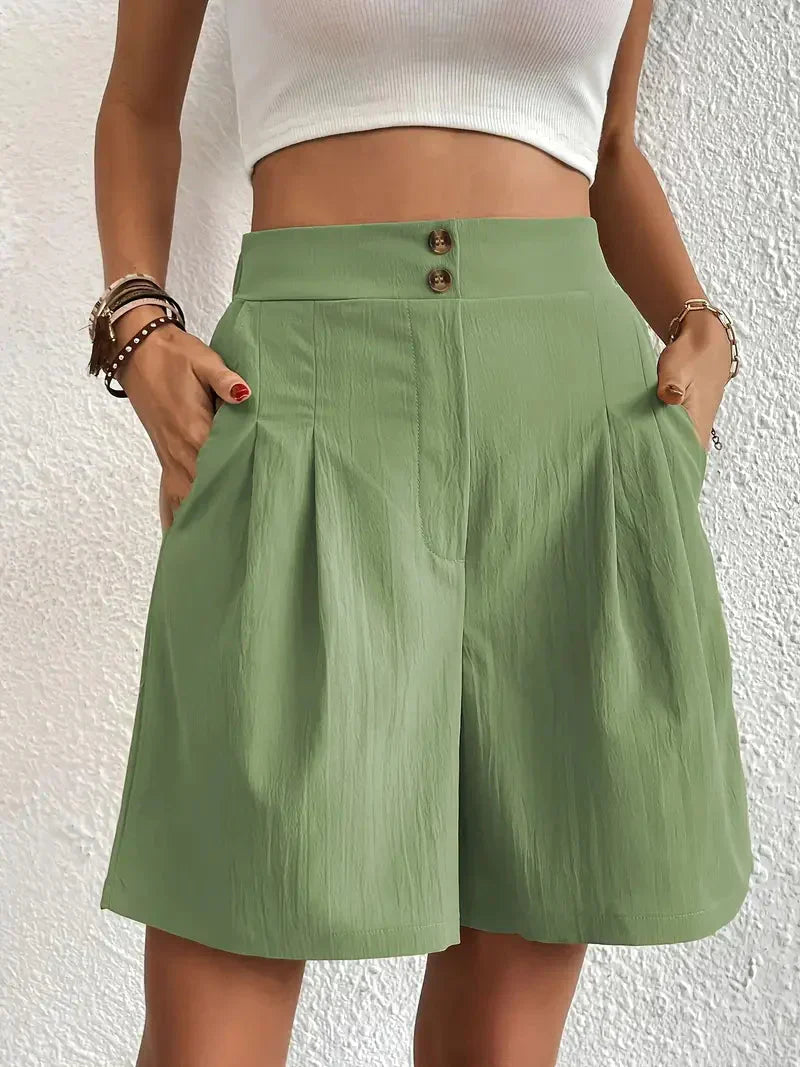 GR | Shorts, schräge Taschen, hohe Taille, Damenshorts, Sommerkleidung