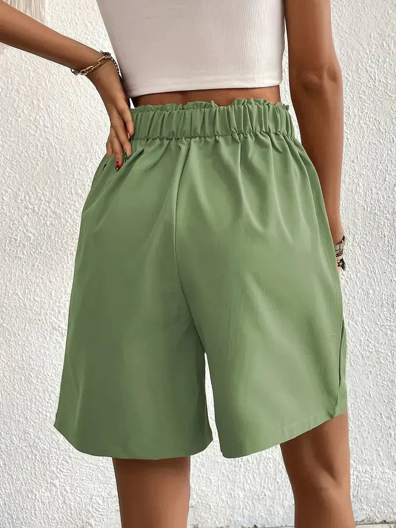 GR | Hochtaillierte Leinenshorts für Damen