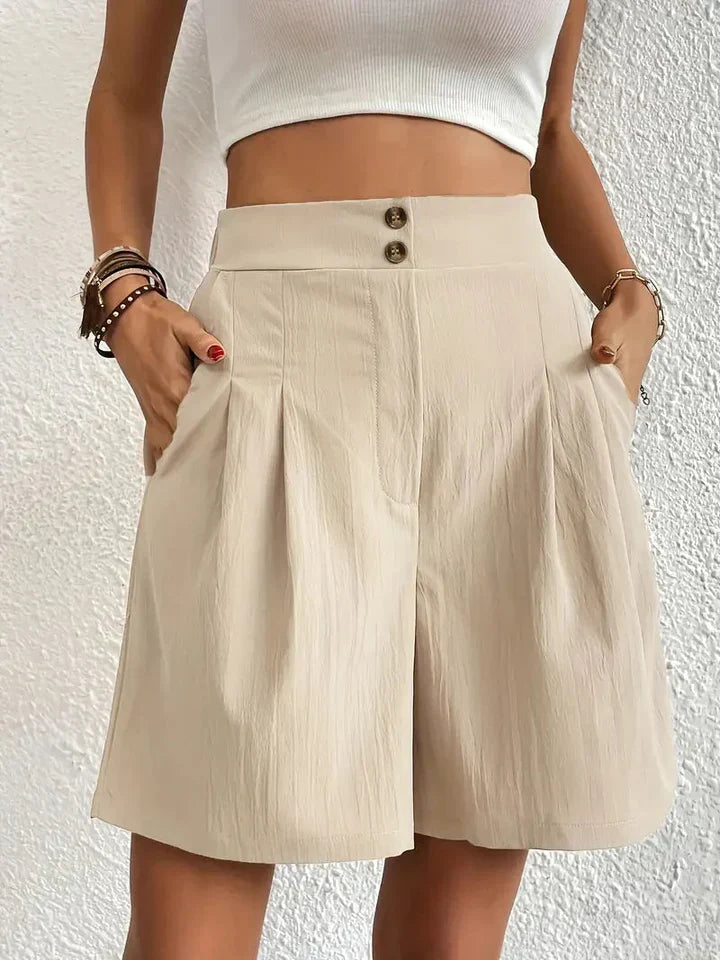 GR | Hochtaillierte Leinenshorts für Damen
