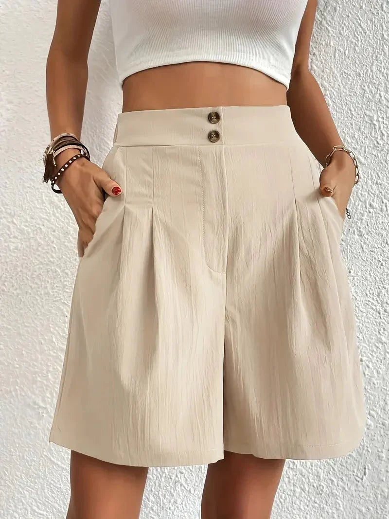 GR | Shorts, schräge Taschen, hohe Taille, Damenshorts, Sommerkleidung