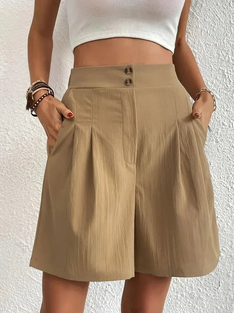 GR | Shorts, schräge Taschen, hohe Taille, Damenshorts, Sommerkleidung