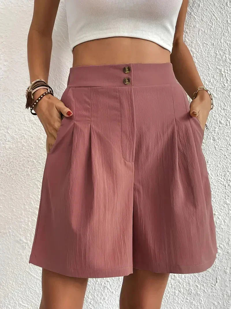 GR | Hochtaillierte Leinenshorts für Damen