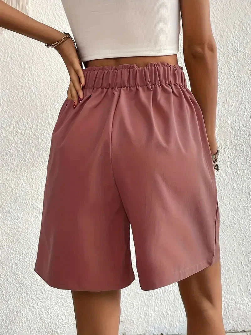 GR | Hochtaillierte Leinenshorts für Damen