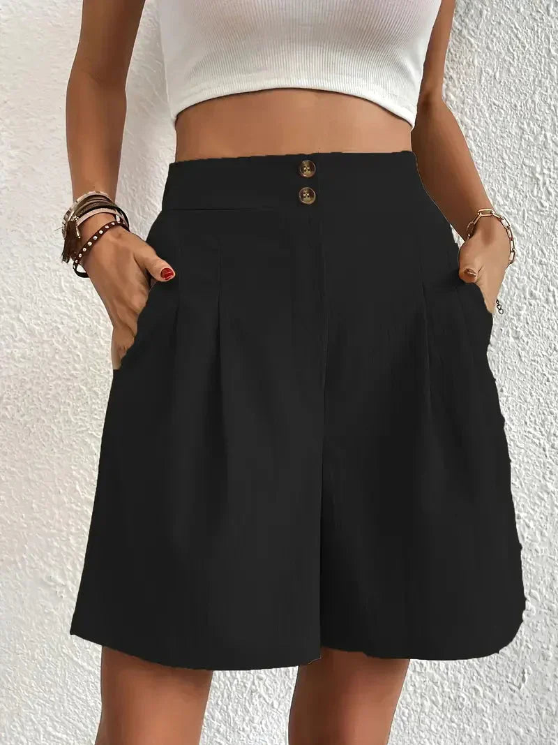 GR | Hochtaillierte Leinenshorts für Damen