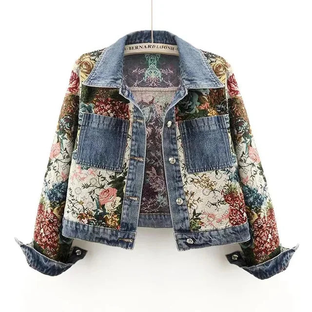 Printed denim jacket