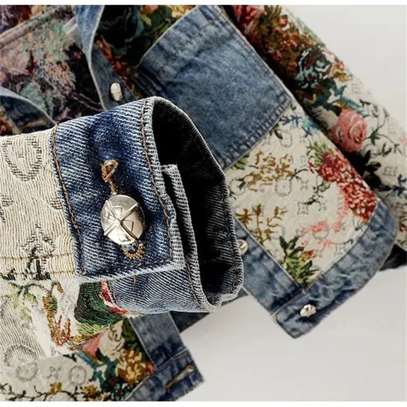 Printed denim jacket