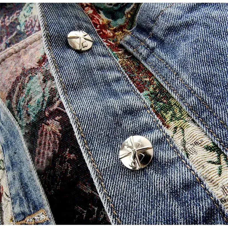 Printed denim jacket