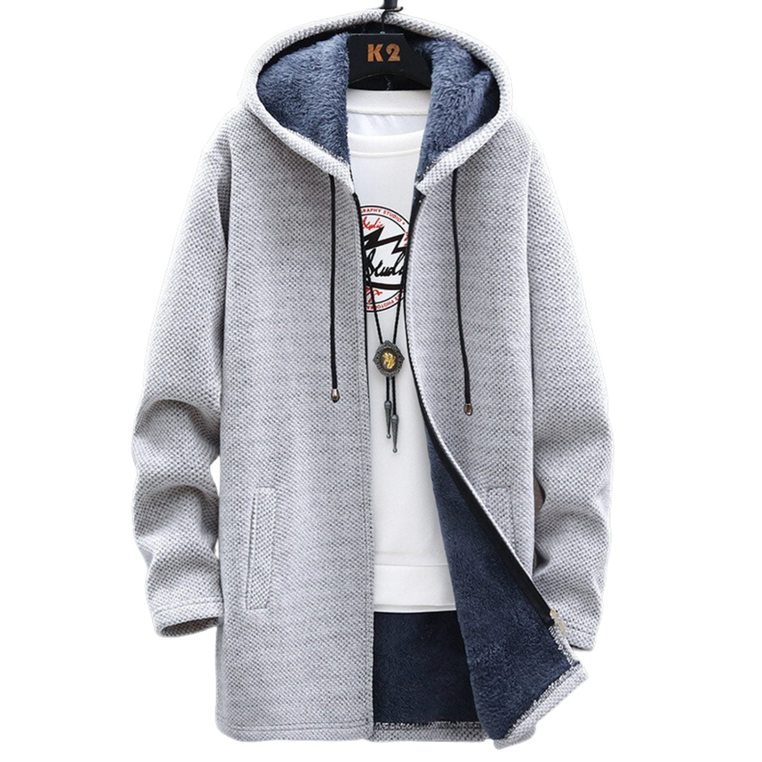 GR | Fleece jacket with hood - warm women's jacket with zipper and soft lining