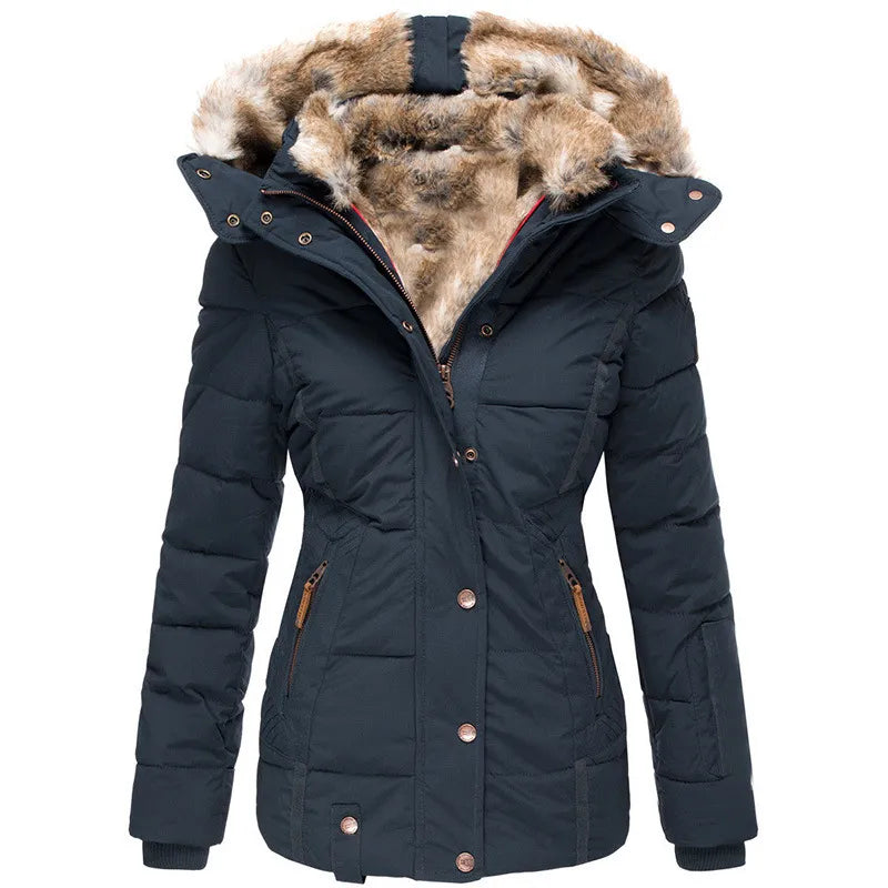 GR  | Warme Winterjacke Mit Pelzfutter Für Damen