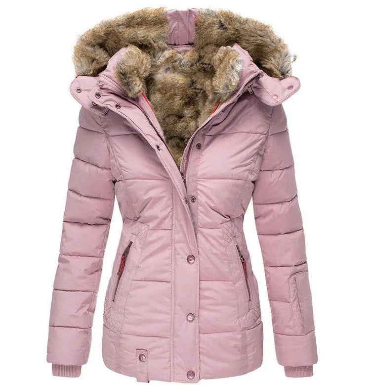 GR  | Warme Winterjacke Mit Pelzfutter Für Damen