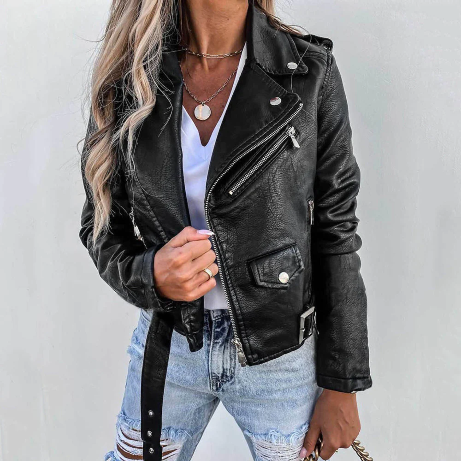 GR Fitted Leather Jacket for Women | Perfect for Casual Days
