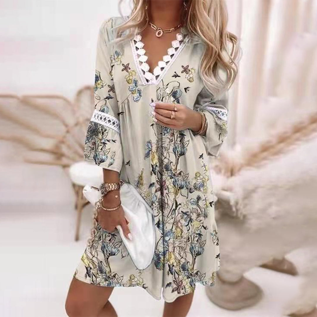 GR - Embroidered V-neck dress
