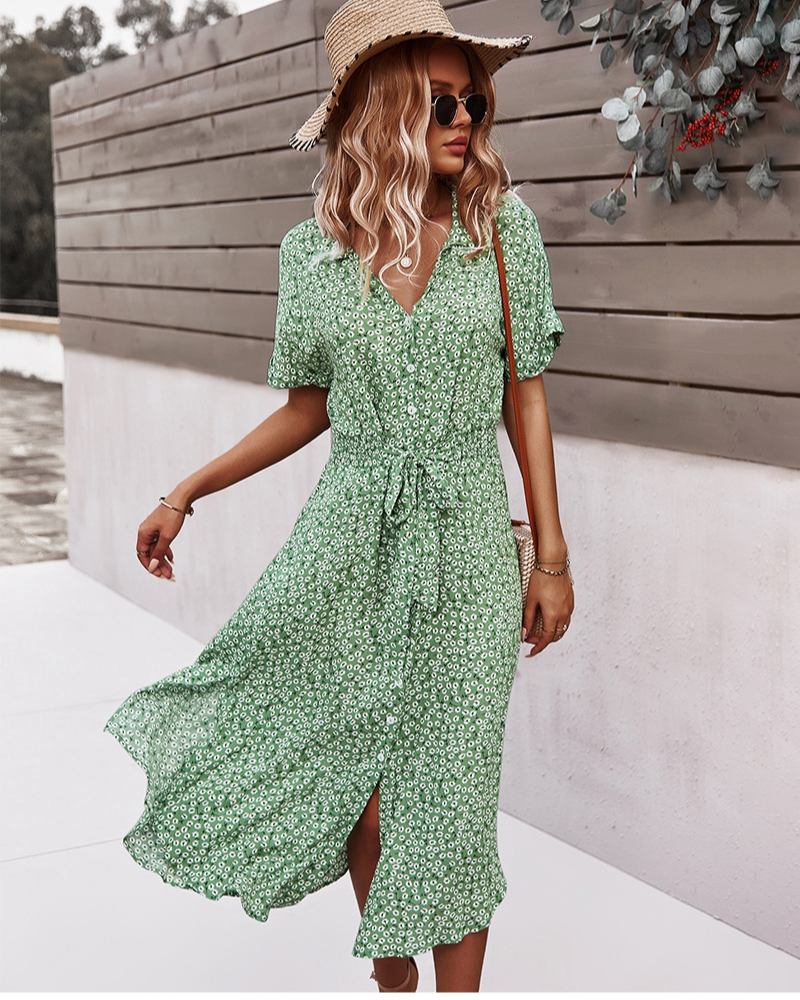 GR | Sommerkleid Midi Das geblümte Kleid ist ein Must-Have für diesen Sommer
