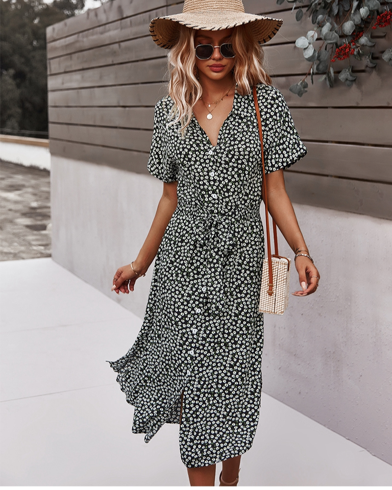 GR | Sommerkleid Midi Das geblümte Kleid ist ein Must-Have für diesen Sommer