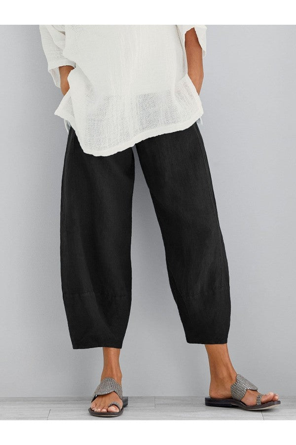 GR | Loose fit ankle-length summer trousers women's trousers
