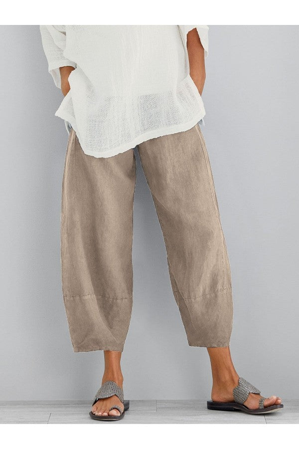 GR | Loose fit ankle-length summer trousers women's trousers