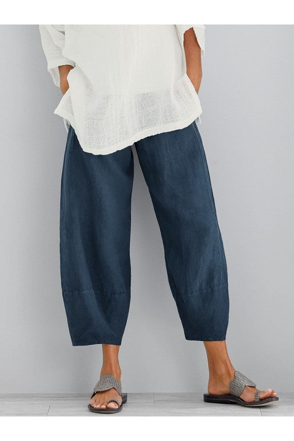 GR | Loose fit ankle-length summer trousers women's trousers