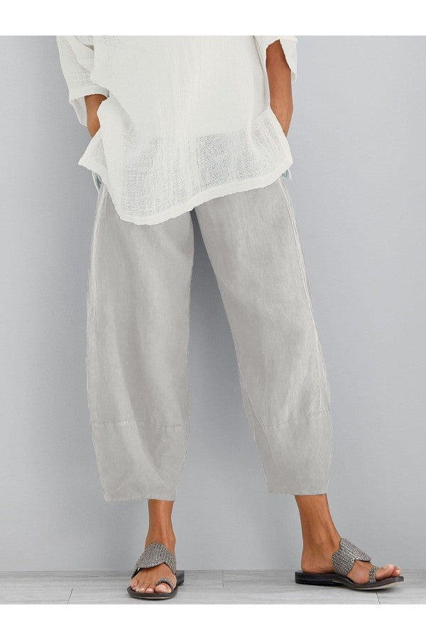 GR | Loose fit ankle-length summer trousers women's trousers