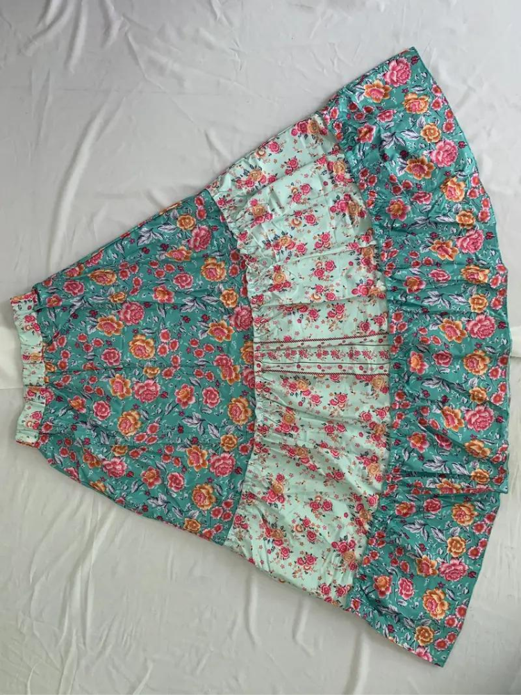 GR | Maxi skirt Colorful boho ruffled skirt