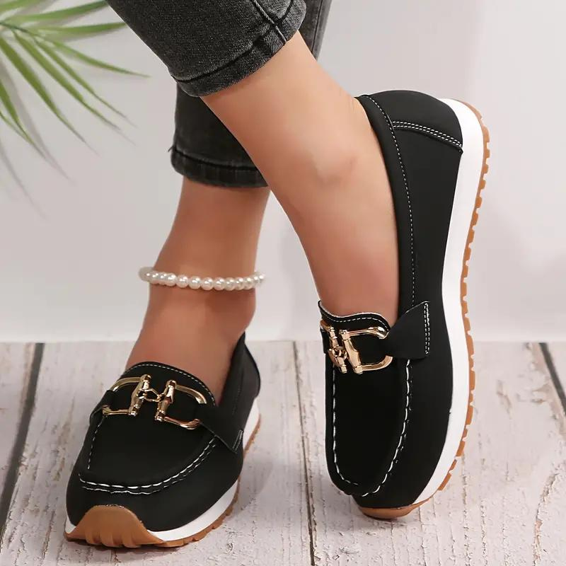 GR | Metallic Buckle Slip-On Hiking Shoes Women's Shoes