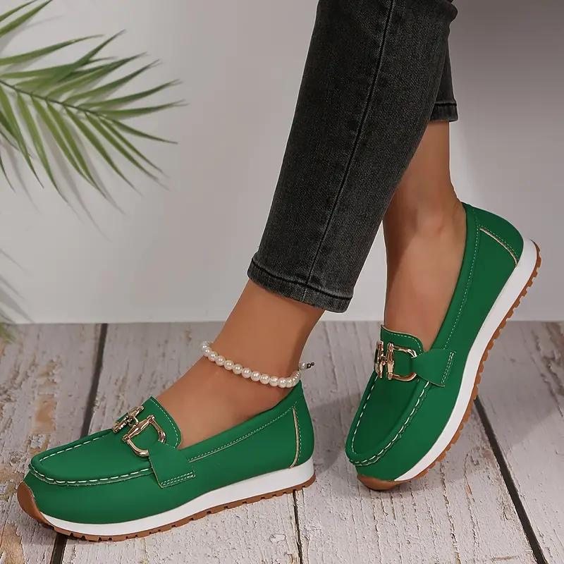 GR | Metallic Buckle Slip-On Hiking Shoes Women's Shoes