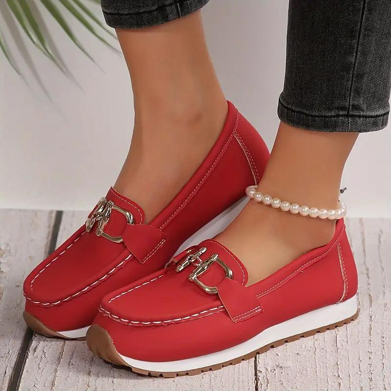 GR | Metallic Buckle Slip-On Hiking Shoes Women's Shoes