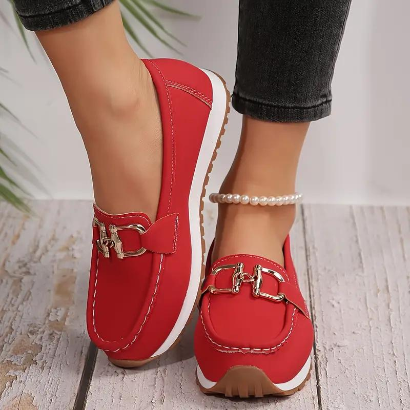 GR | Metallic Buckle Slip-On Hiking Shoes Women's Shoes