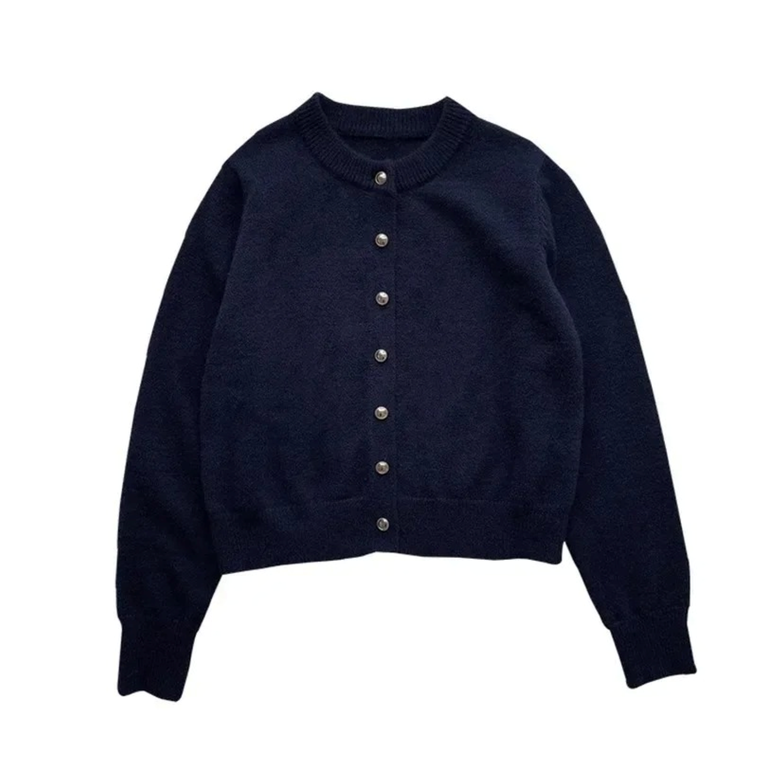 GR | Knitted Jacket with Round Neck