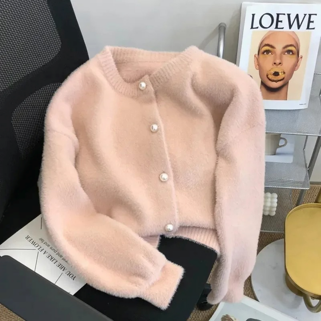 GR | Knitted Jacket with Round Neck