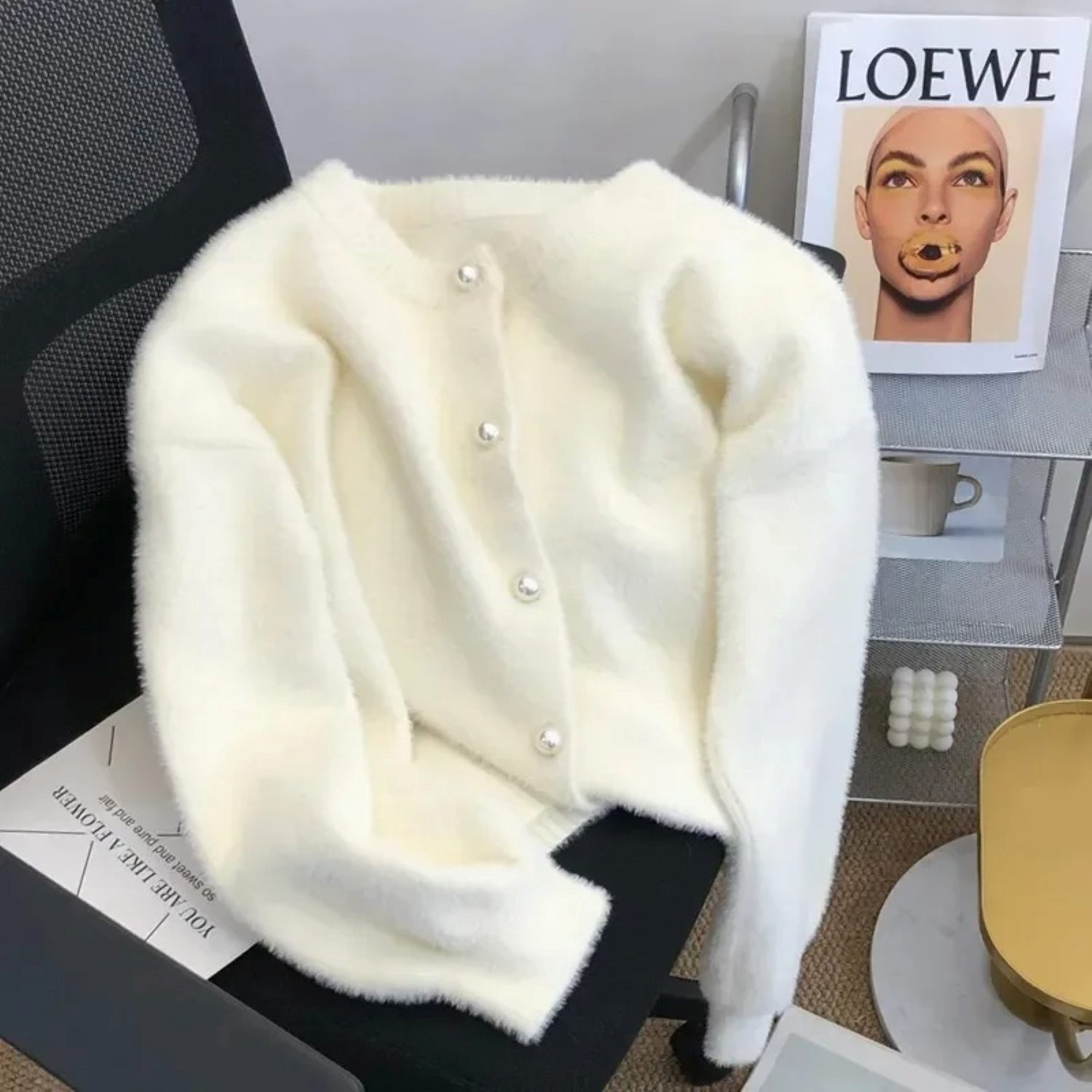 GR | Knitted Jacket with Round Neck