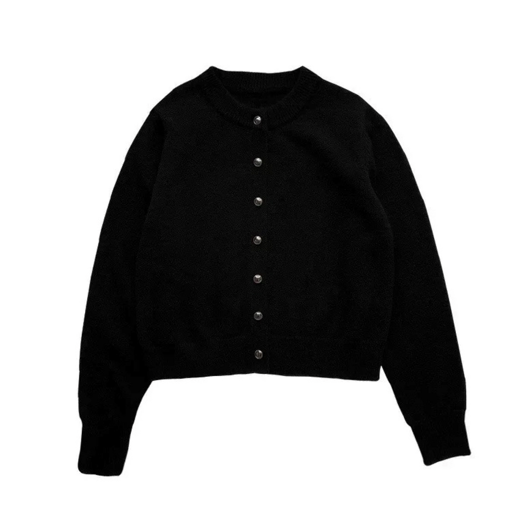 GR | Knitted Jacket with Round Neck