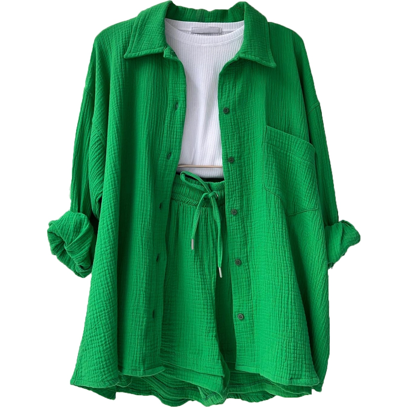 GR | Set Button-front Summer Two-Piece Set Women's Clothing