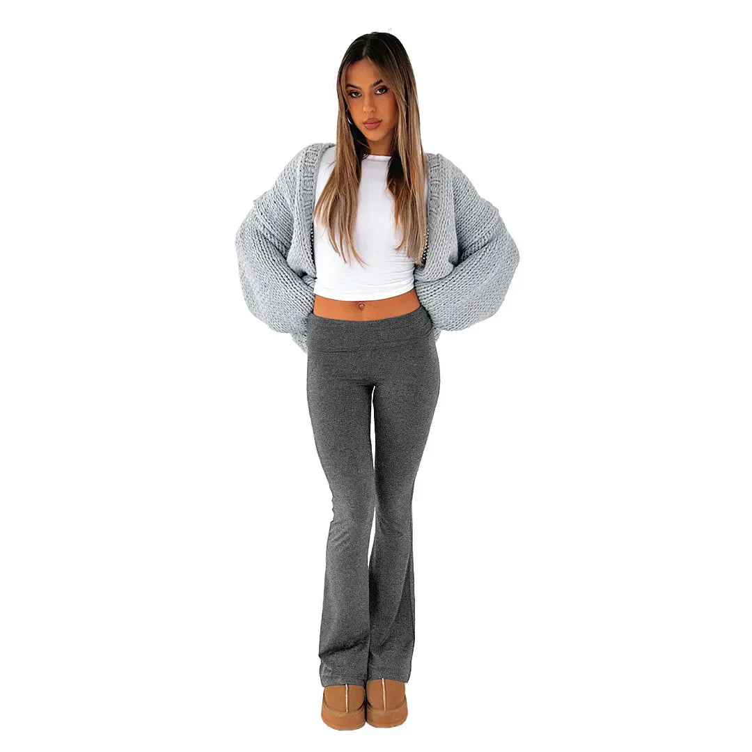 GR | Women's two-piece cotton set with wide legs and long sleeves
