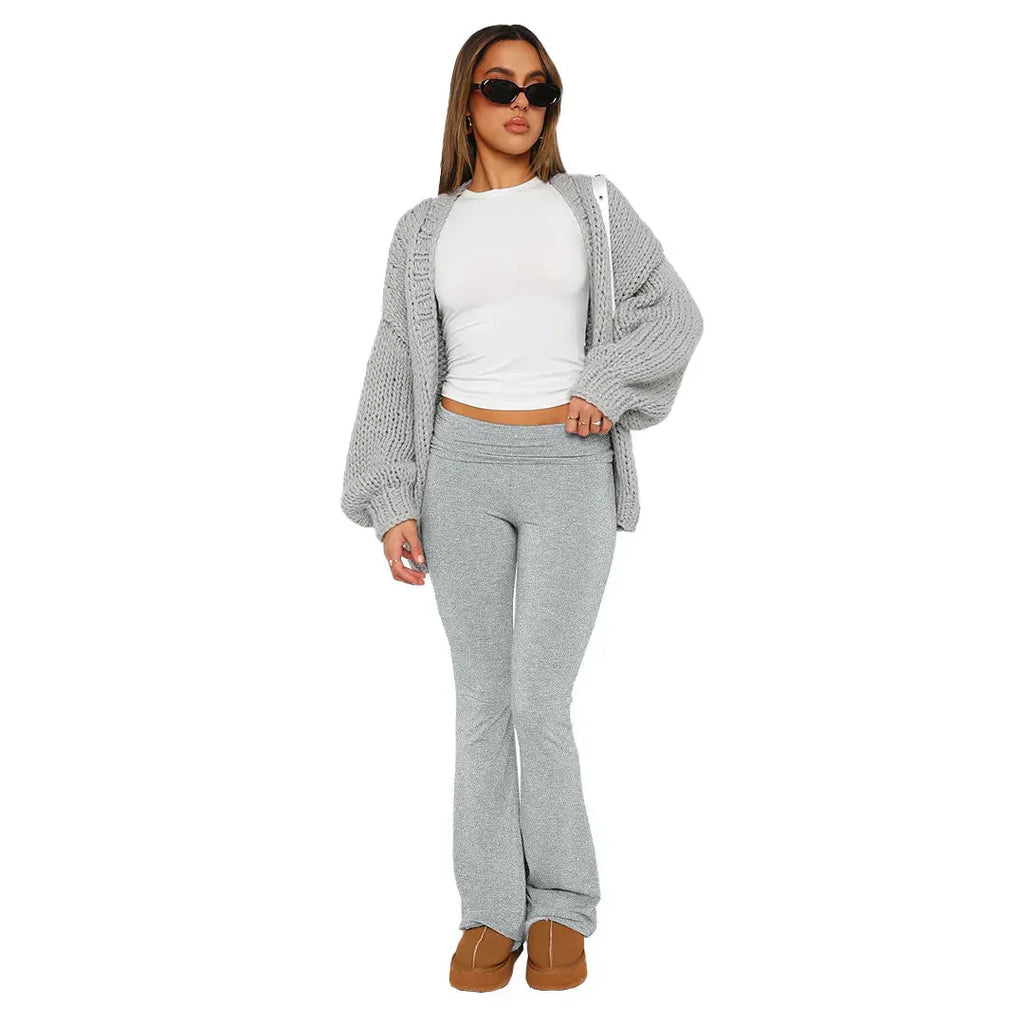 GR | Women's two-piece cotton set with wide legs and long sleeves