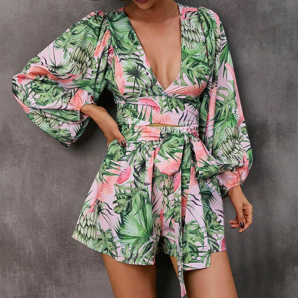 GR | Ranta Lightweight Stylish Comfortable Long Sleeve Jumpsuit with Summer Print