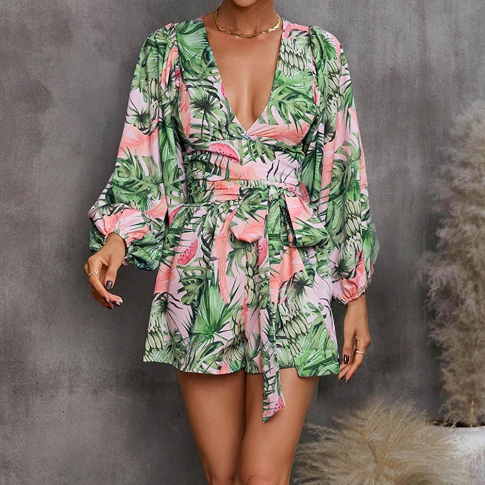 GR | Ranta Lightweight Stylish Comfortable Long Sleeve Jumpsuit with Summer Print