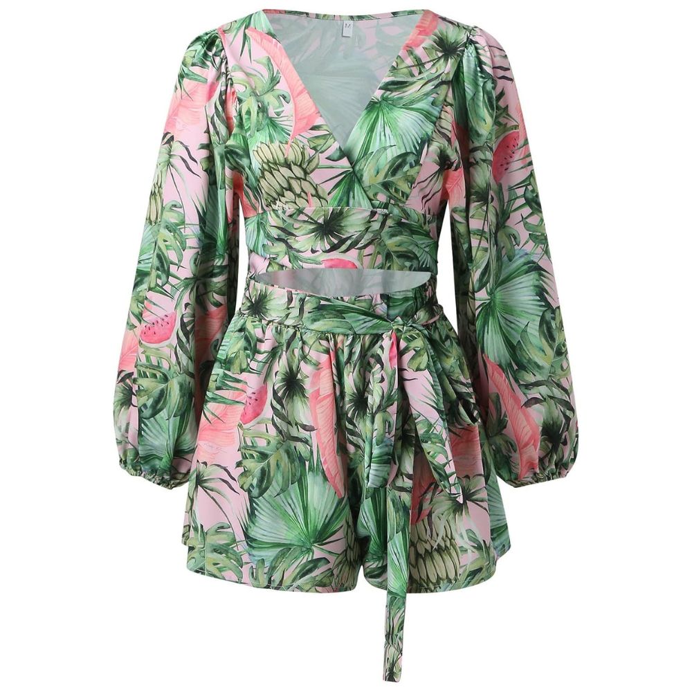 GR | Ranta Lightweight Stylish Comfortable Long Sleeve Jumpsuit with Summer Print