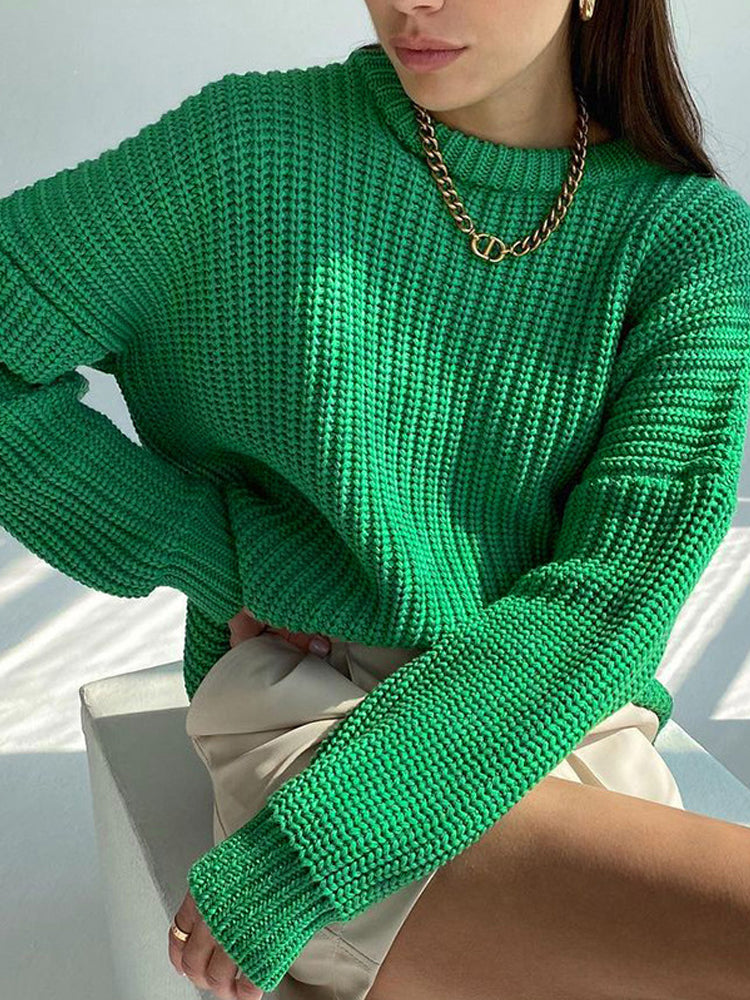 GR | Oversize Grobgestrickter Pullover für Damen