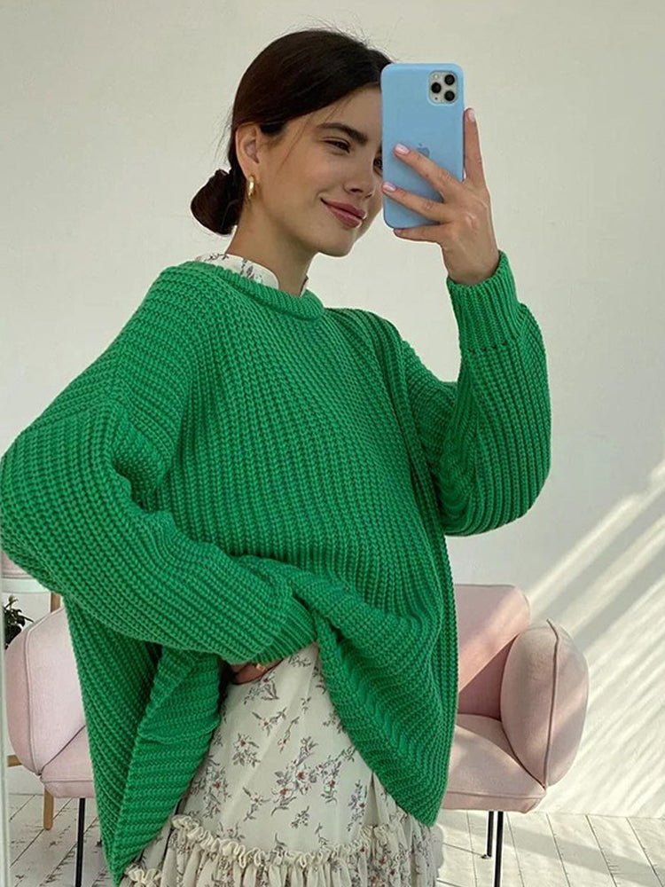 GR | Oversize Grobgestrickter Pullover für Damen