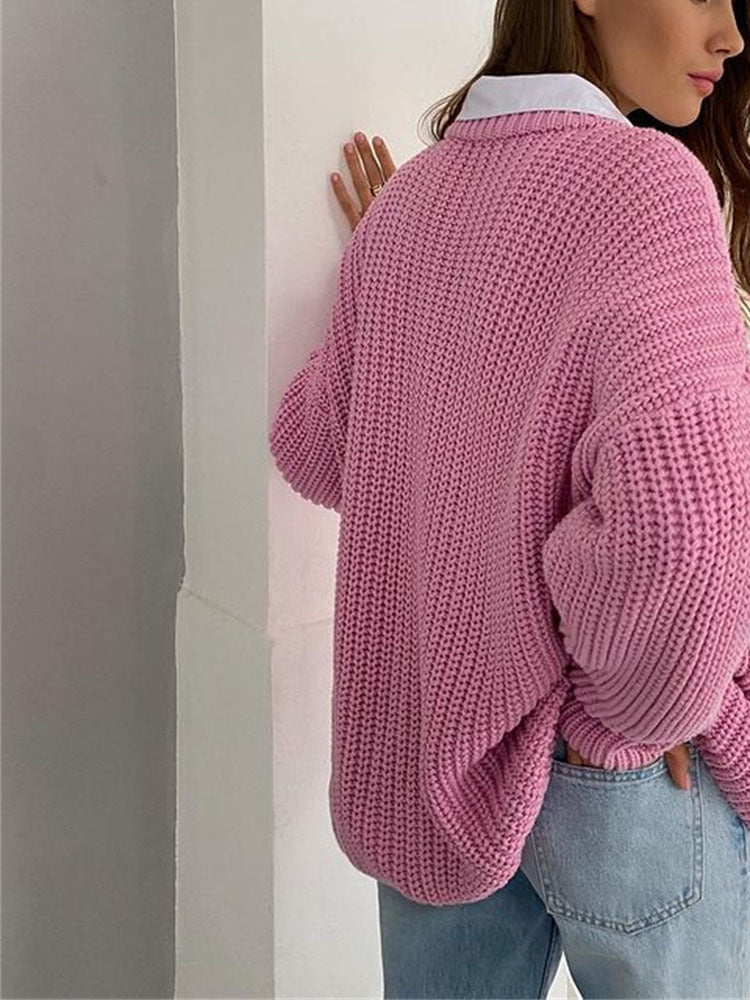 GR | Oversize Grobgestrickter Pullover für Damen