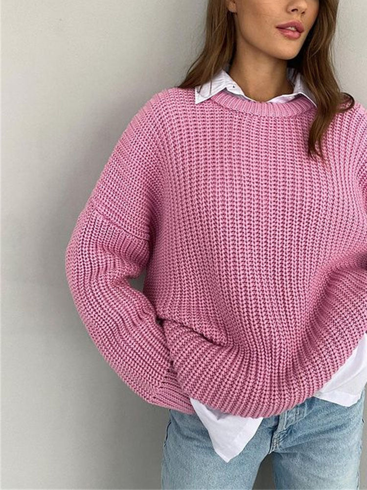 GR | Oversize Grobgestrickter Pullover für Damen