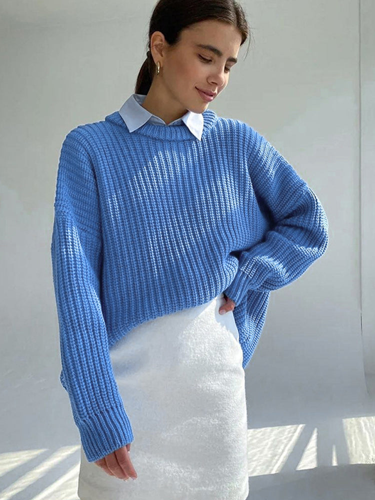 GR | Oversize Grobgestrickter Pullover für Damen