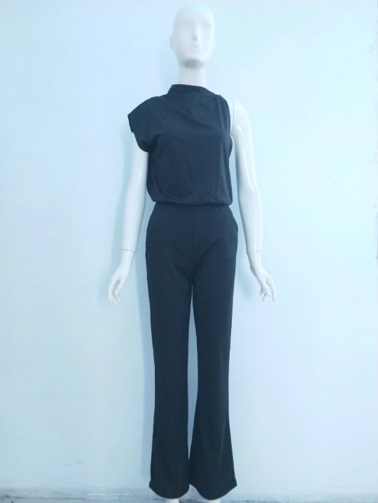 GR | One Shoulder Jumpsuit with Wide Legs