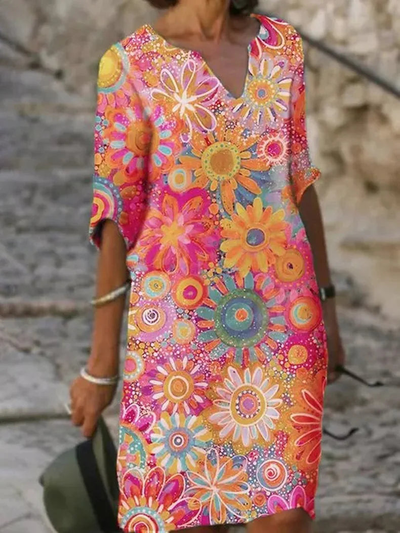 GR | Cotton Floral Dress for Women