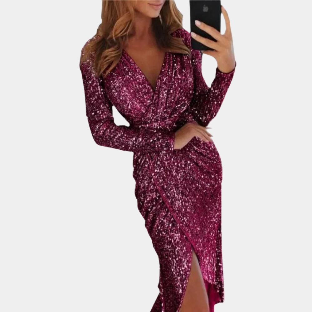 GR | Sequin dress for women with front slit