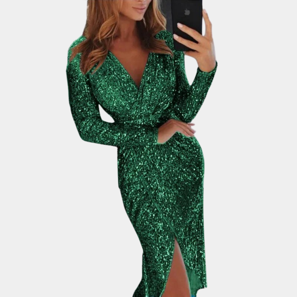 GR | Sequin dress for women with front slit