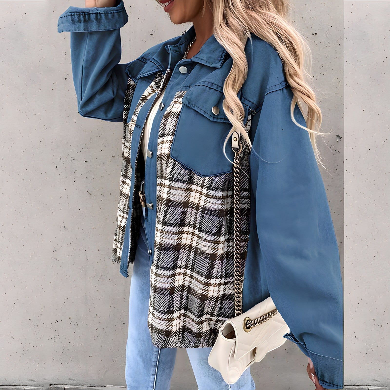 Checkered jacket for women
