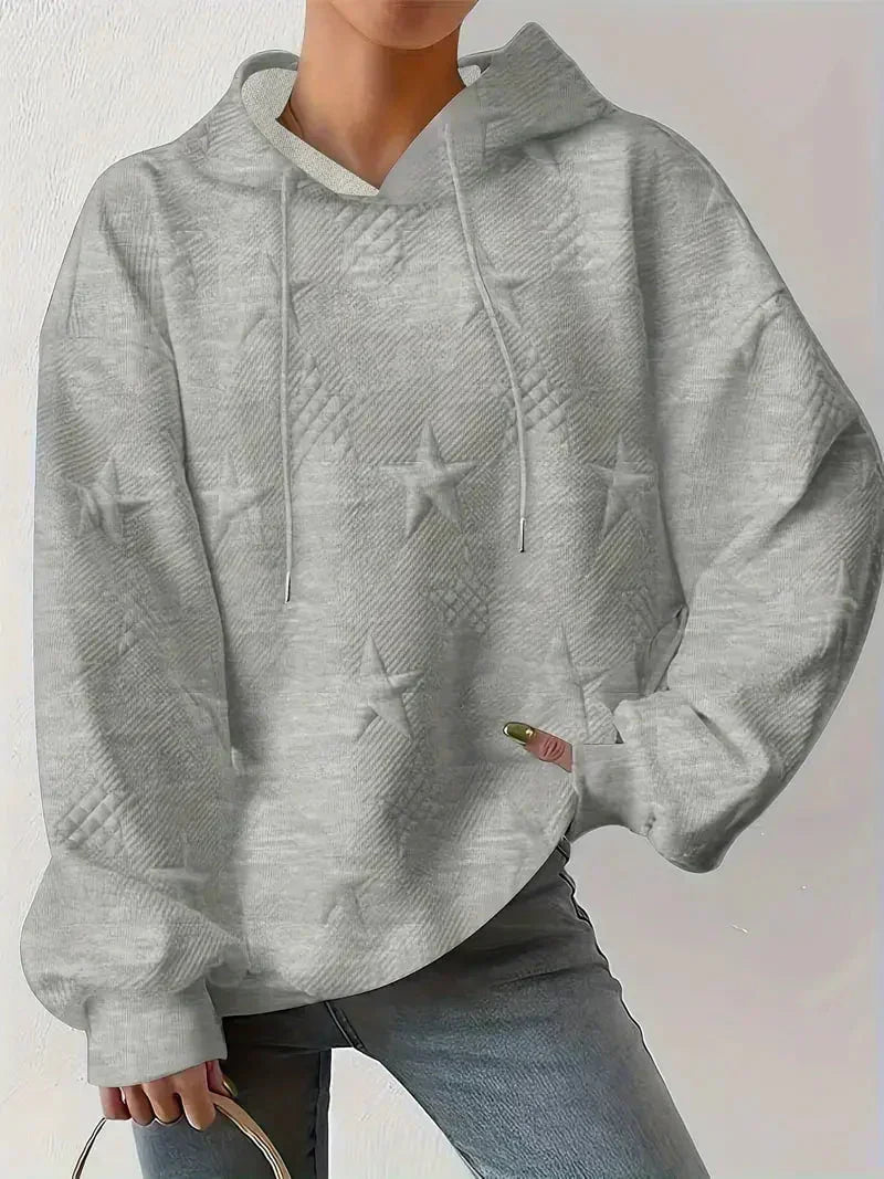 GR | Damen Kapuzenpullover Mit Sternenprägung